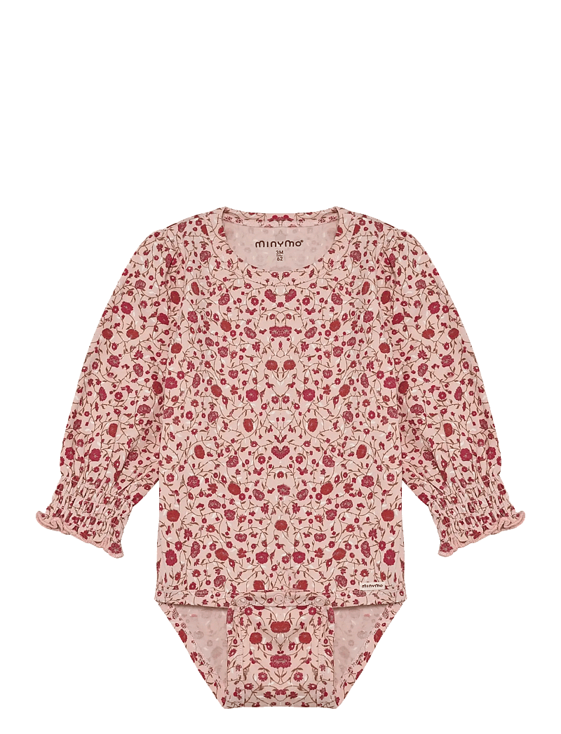 Minymo - Body LS AOP - langärmelig - peach whip - 0