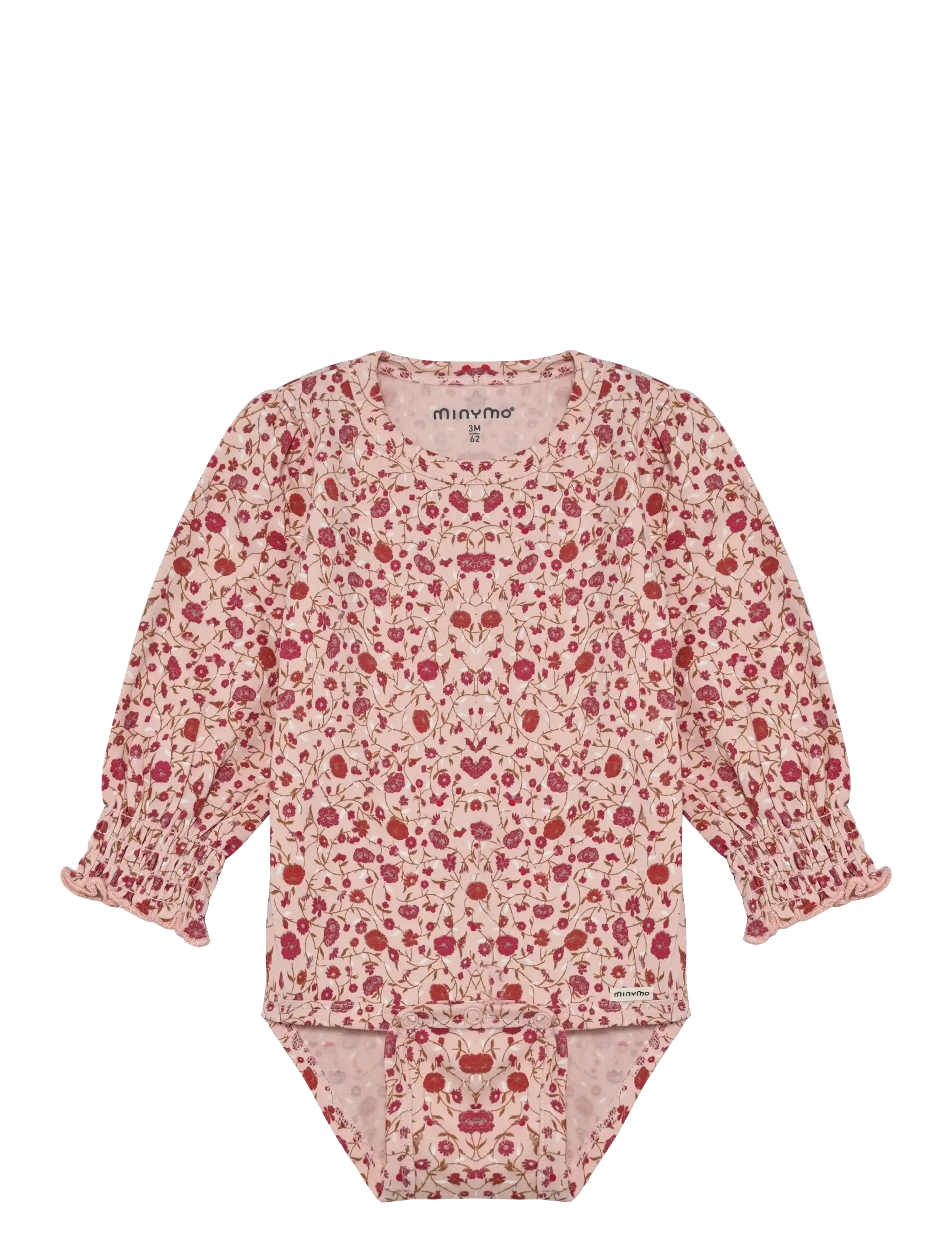 Minymo Body LS AOP - Långärmade bodysuits - PEACH WHIP / pink/rose