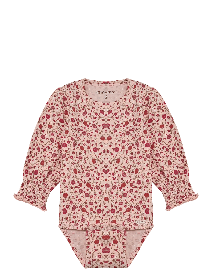 Minymo - Body LS AOP - langärmelig - peach whip - 0