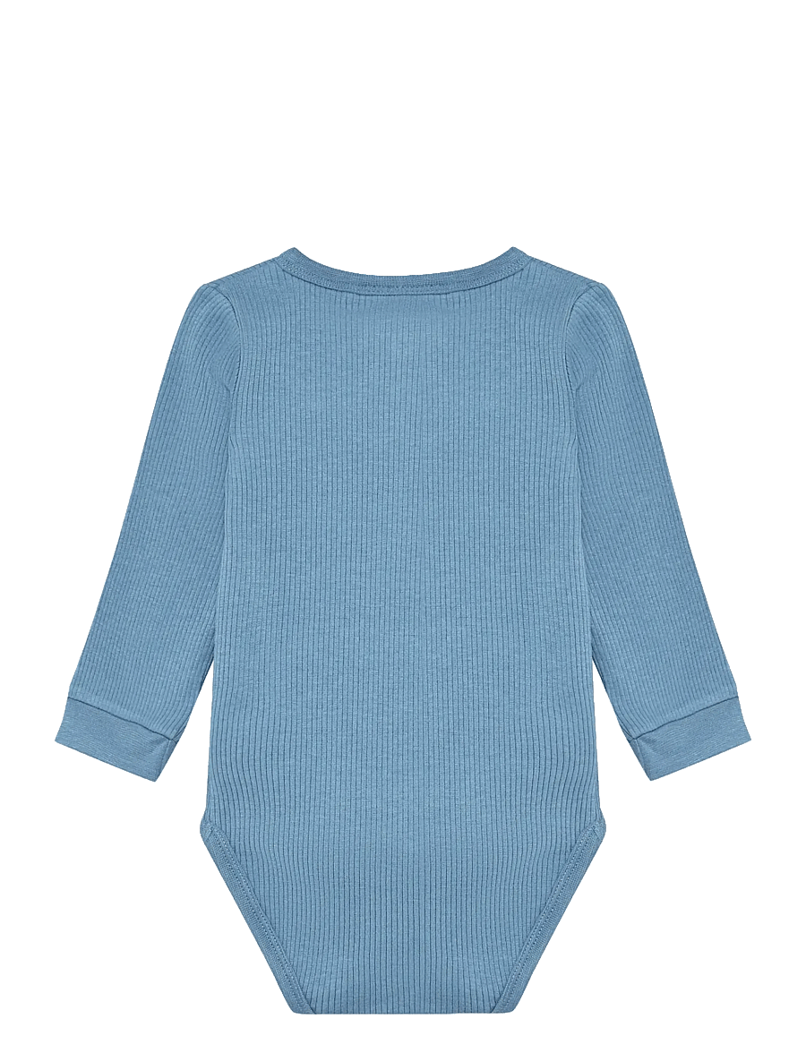 Minymo - Body LS Rib - langärmelig - blue shadow - 1