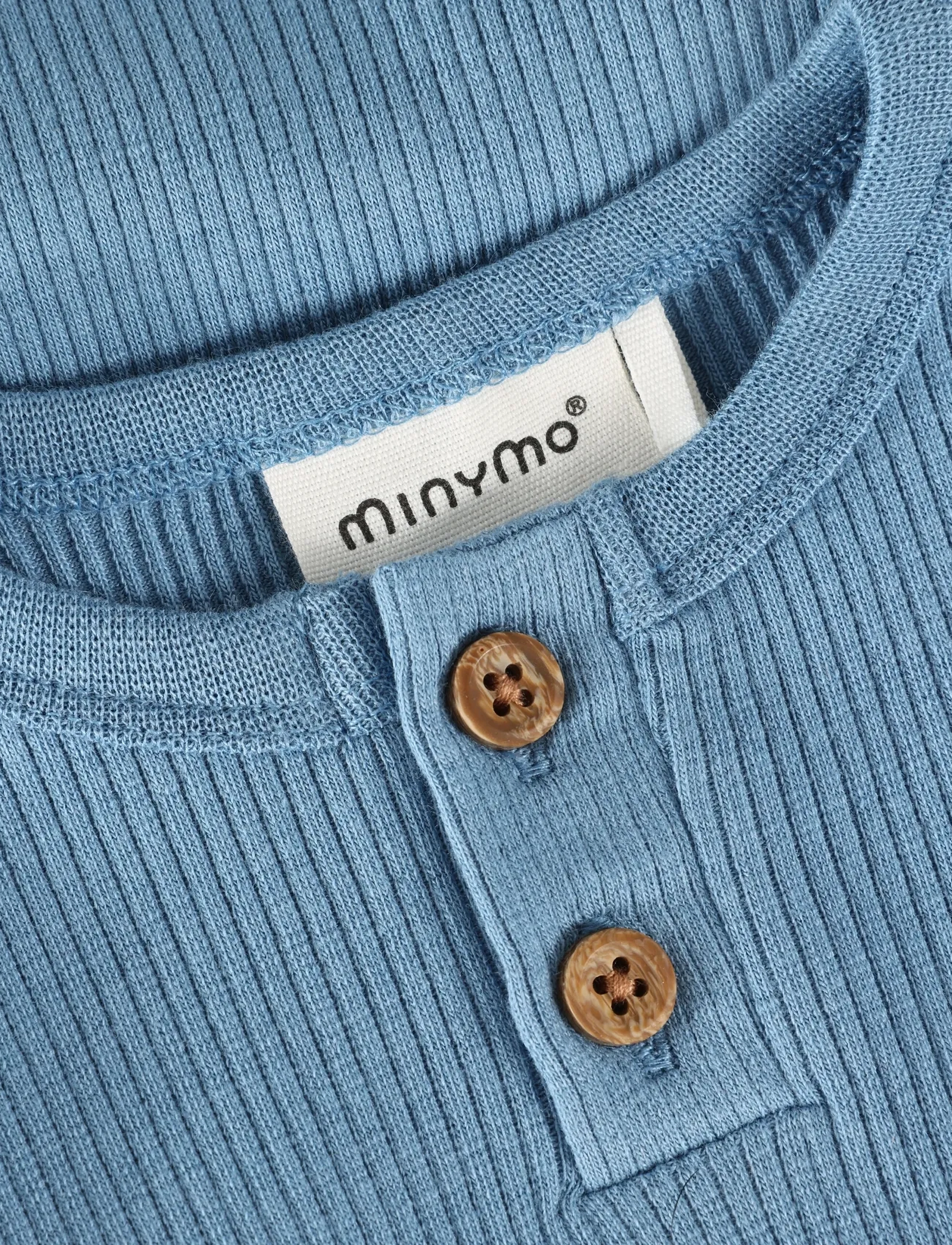 Minymo - Body LS Rib - gode sommertilbud - blue shadow - 2