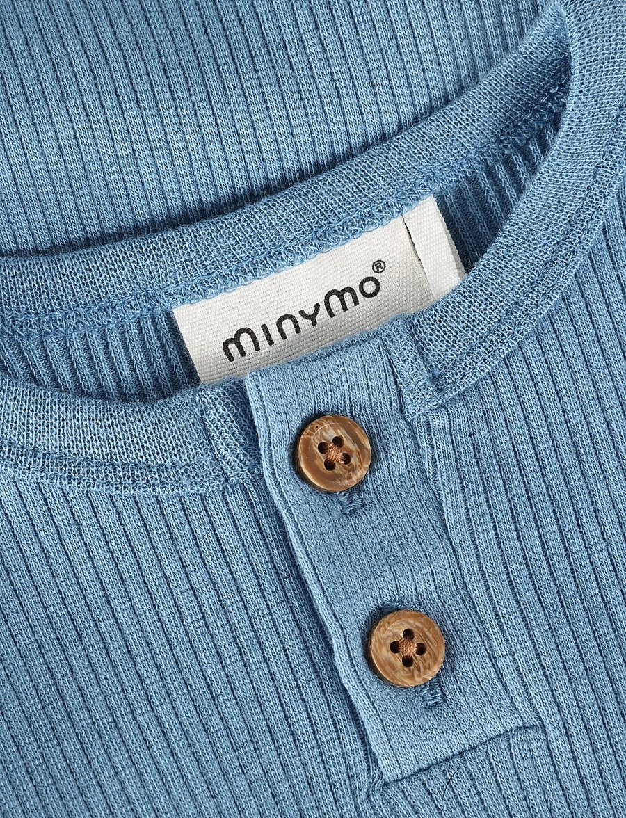 Minymo - Body LS Rib - langärmelig - blue shadow - 2