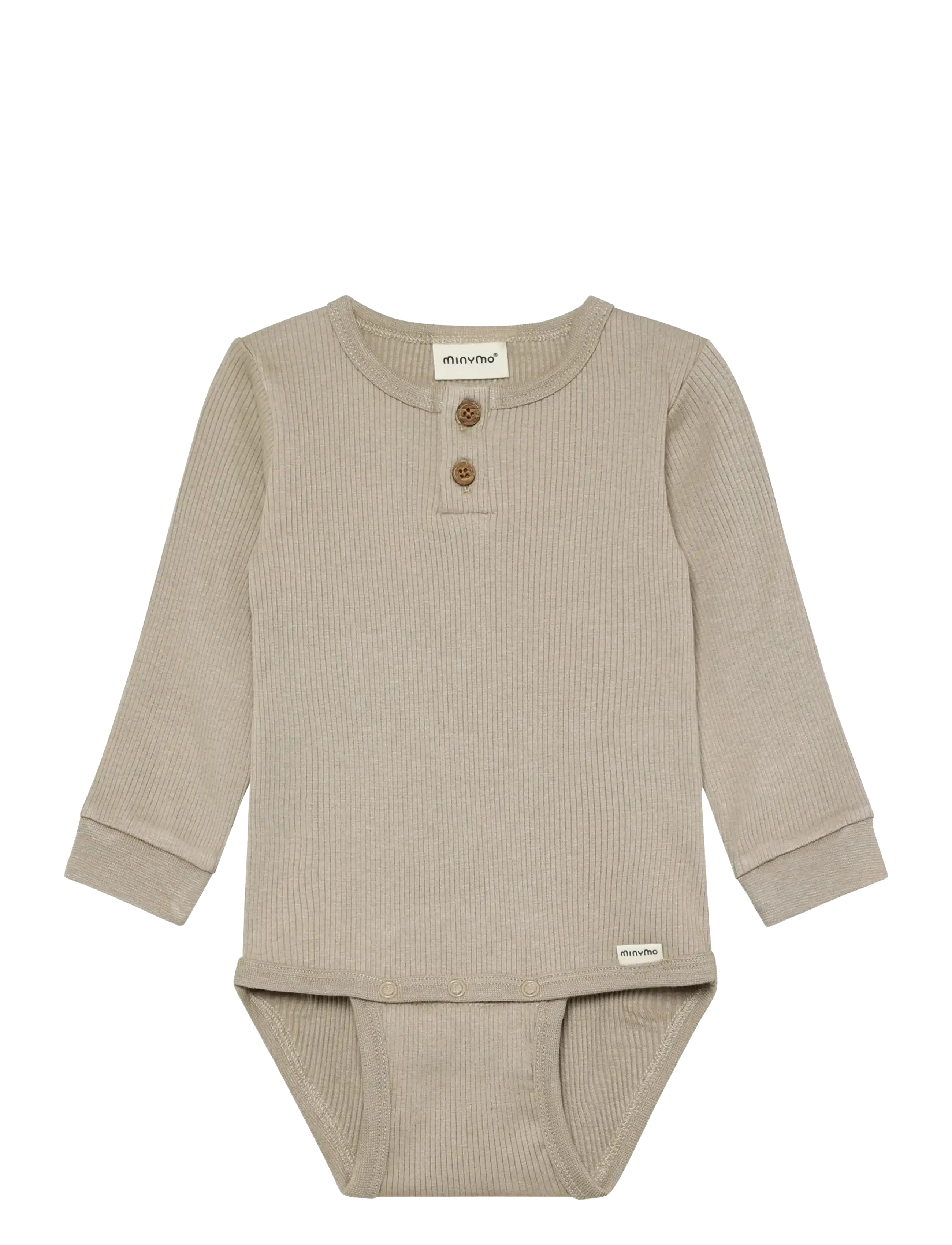 Minymo Body Ls Rib, Børn, Langærmet Ribbet Body, Beige, Str: 68