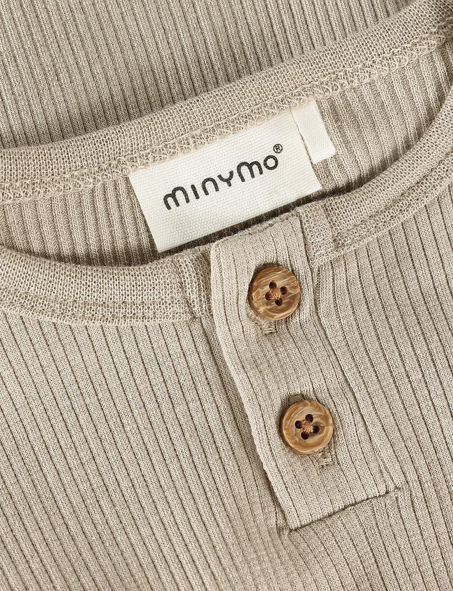 Minymo - Body LS Rib - langärmelig - crockery - 2