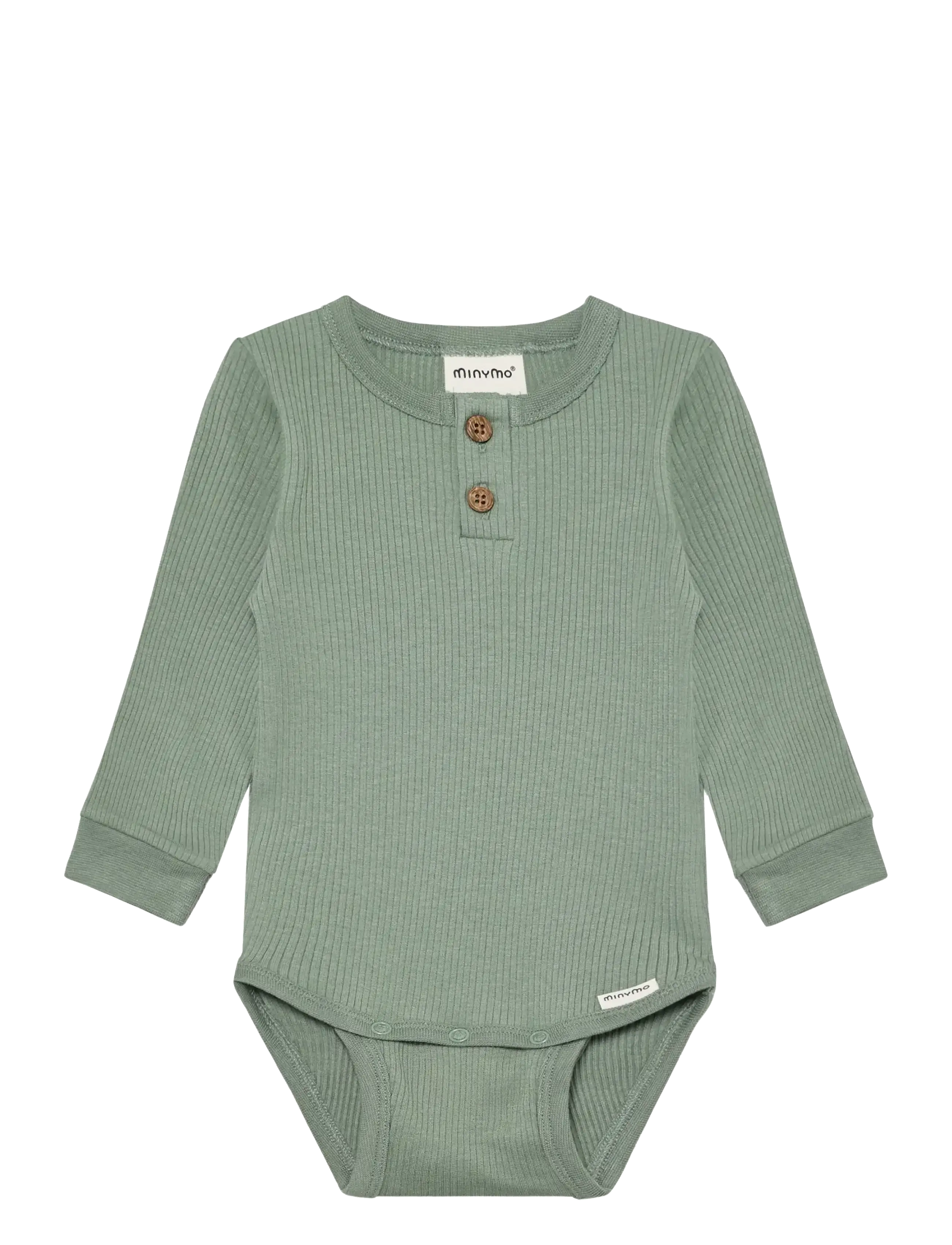 Minymo Body LS Rib - Långärmade bodysuits - LILY PAD / green