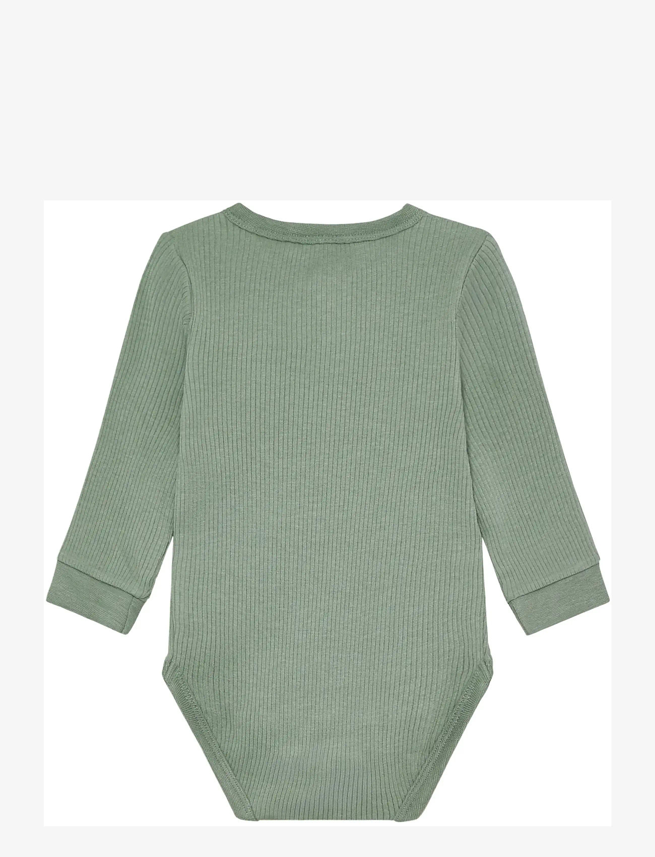 Minymo - Body LS Rib - langærmede - lily pad - 1