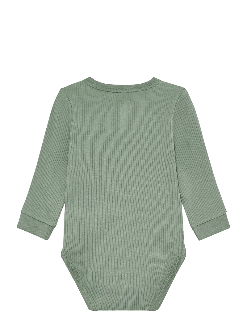 Minymo - Body LS Rib - langærmede - lily pad - 1