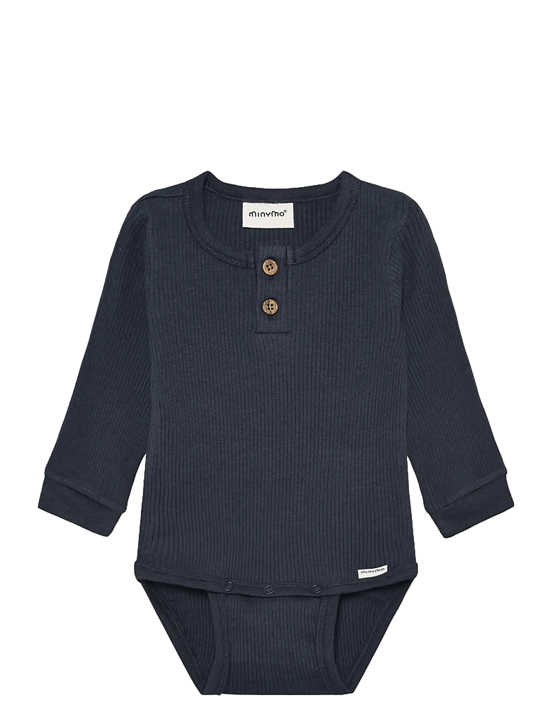 Minymo - Body LS Rib - long-sleeved - odyssey gray - 0
