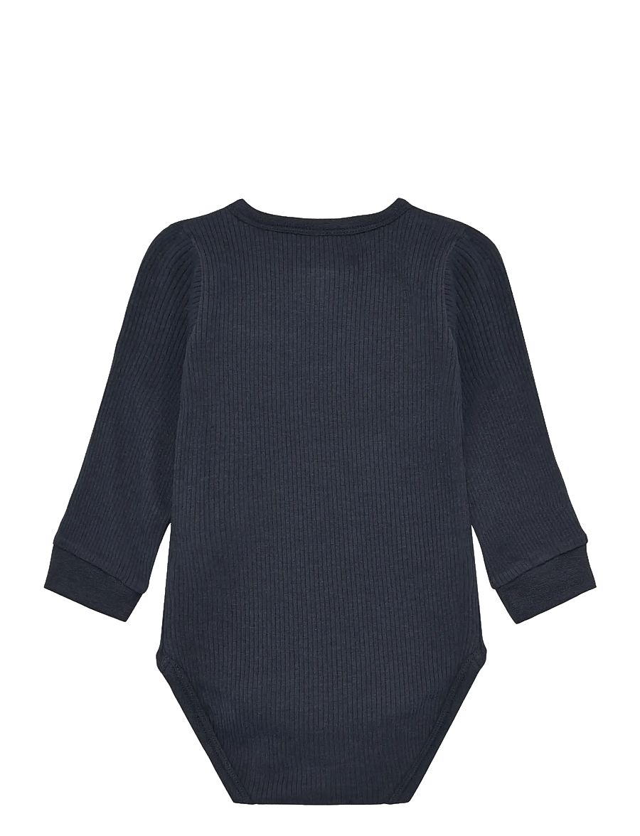 Minymo - Body LS Rib - langärmelig - odyssey gray - 1