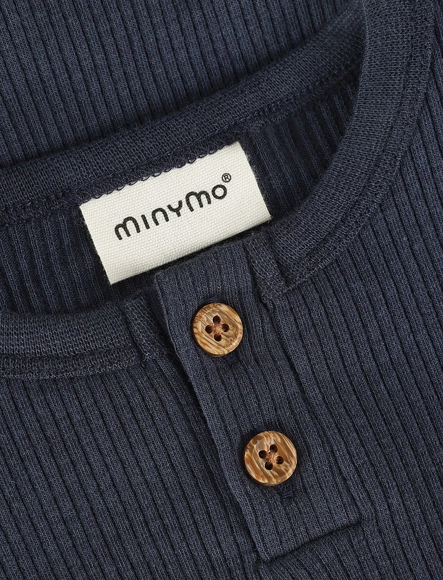 Minymo - Body LS Rib - langärmelig - odyssey gray - 2