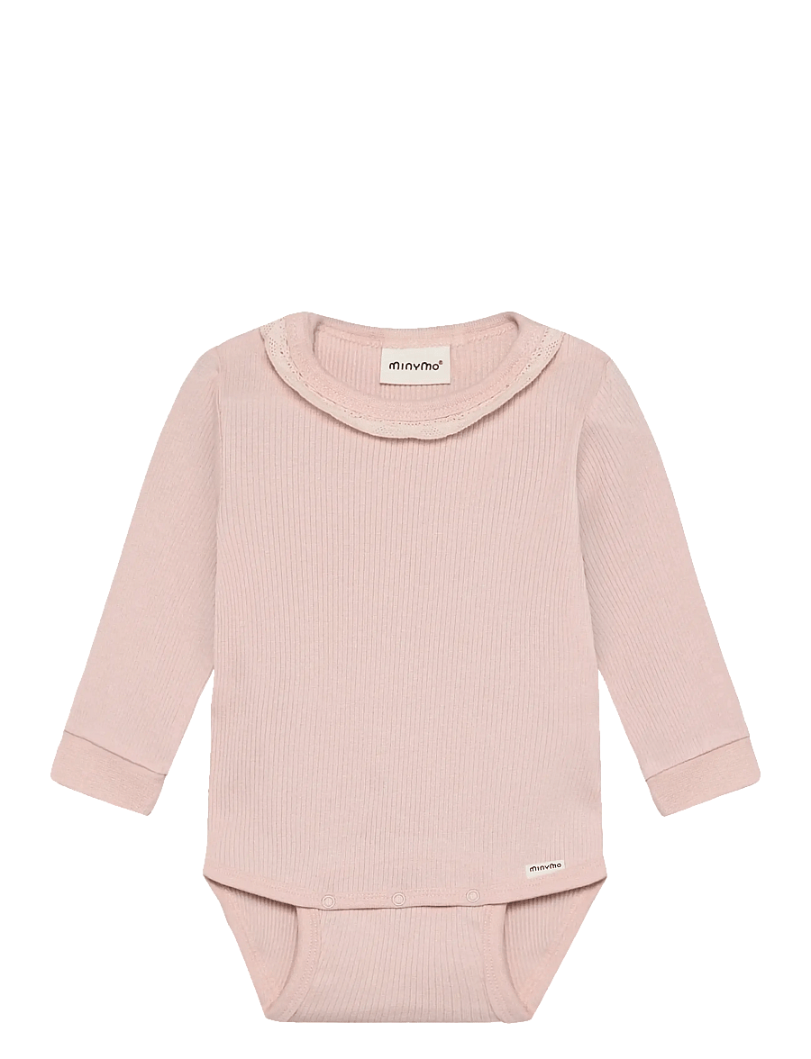 Minymo - Body LS Rib - pikkade varrukatega - peach whip - 0