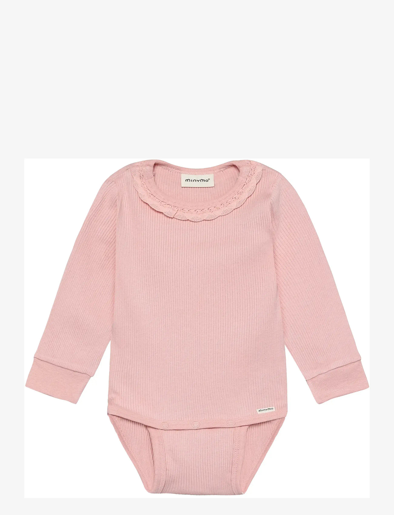 Minymo - Body LS Rib - langärmelig - silver pink - 0