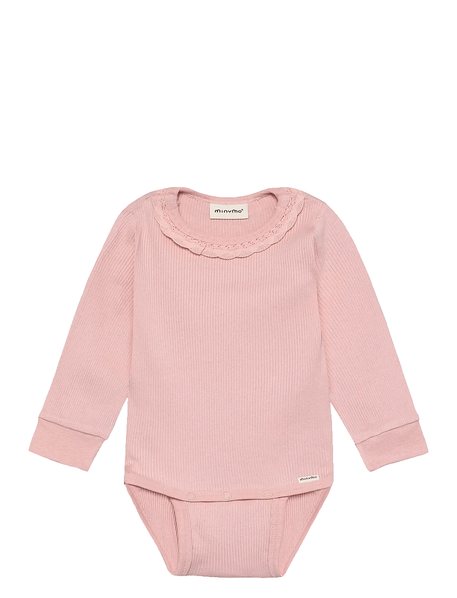 Minymo - Body LS Rib - heilgalli - silver pink - 0