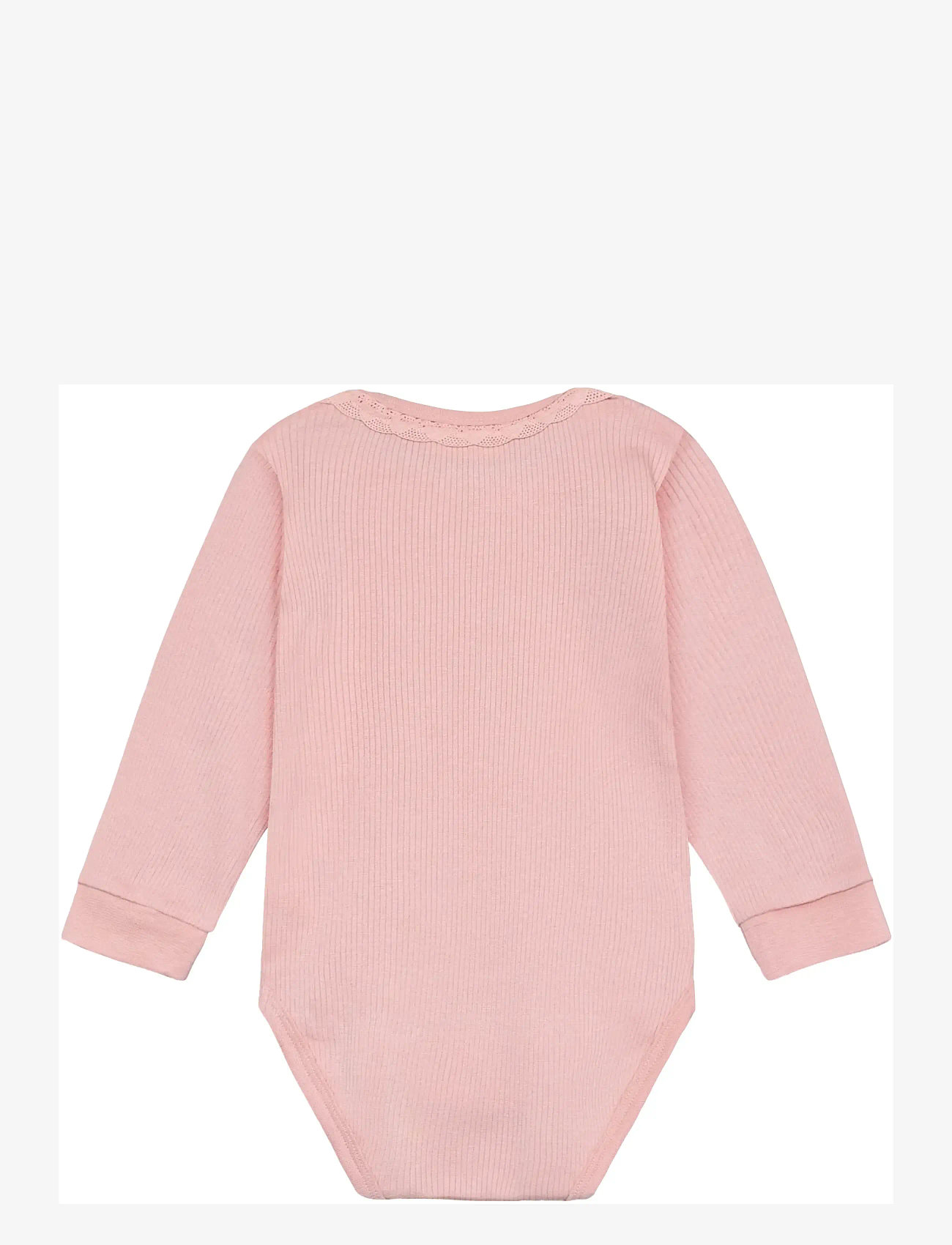 Minymo - Body LS Rib - langärmelig - silver pink - 1