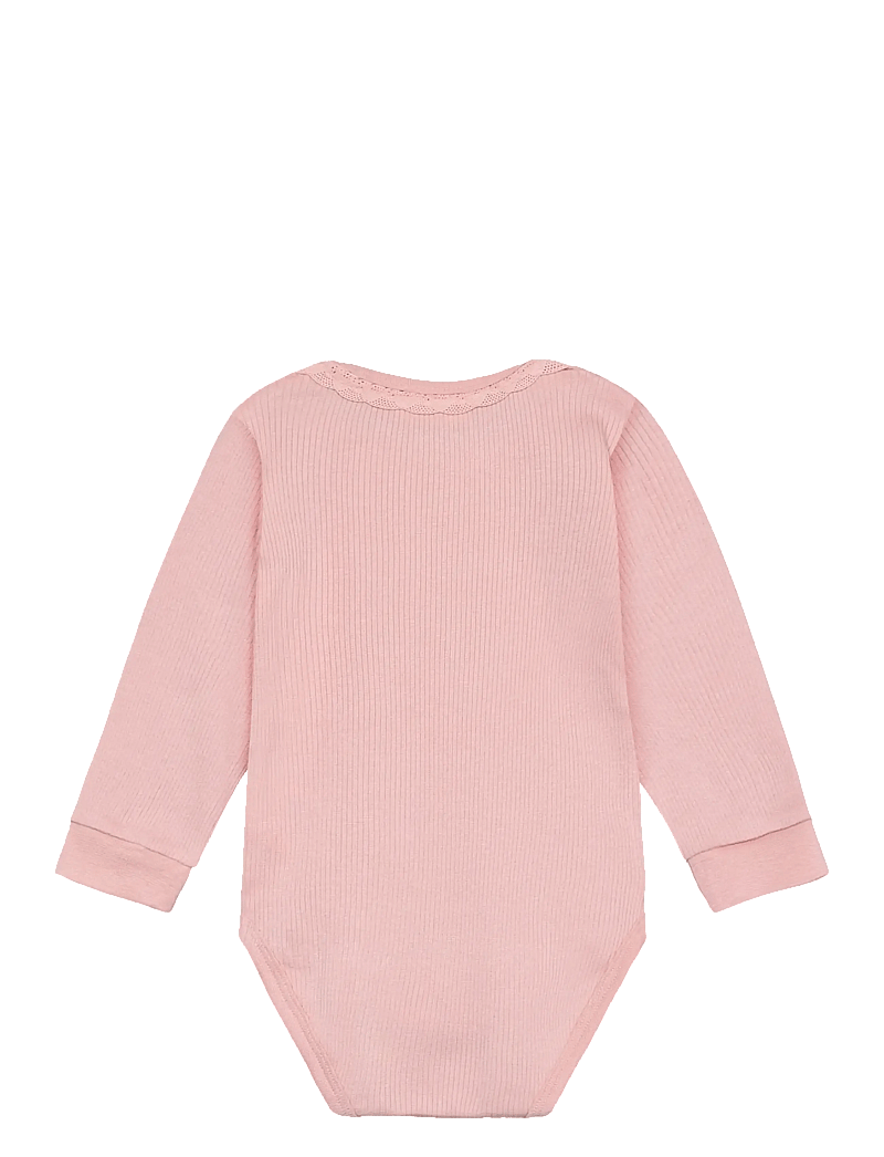 Minymo - Body LS Rib - langärmelig - silver pink - 1