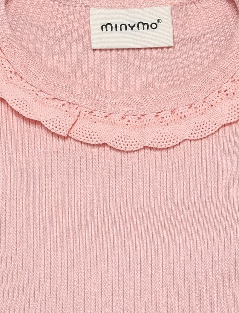 Minymo - Body LS Rib - langärmelig - silver pink - 2