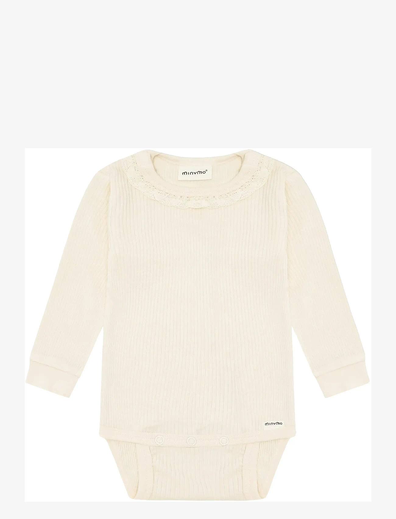 Minymo - Body LS Rib - långärmade - white swan - 1