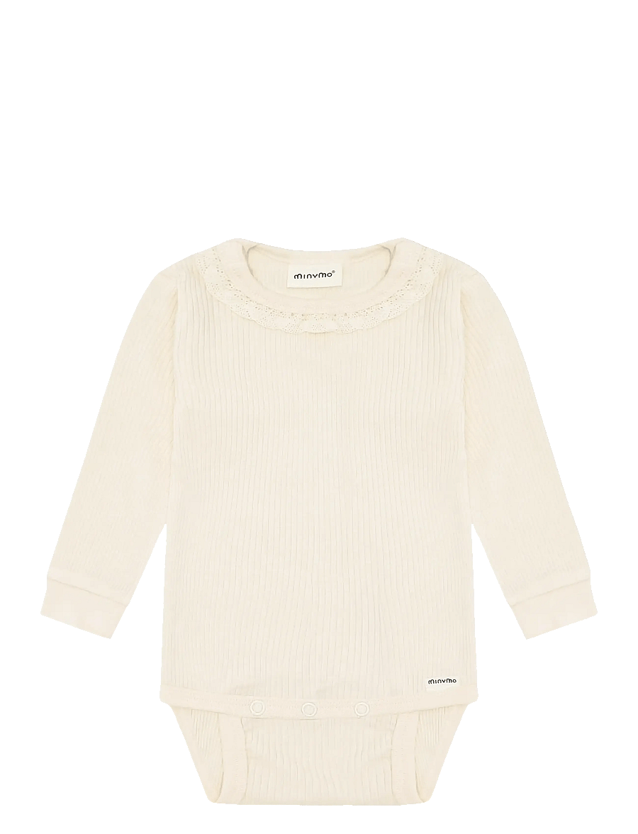 Minymo - Body LS Rib - heilgalli - white swan - 1