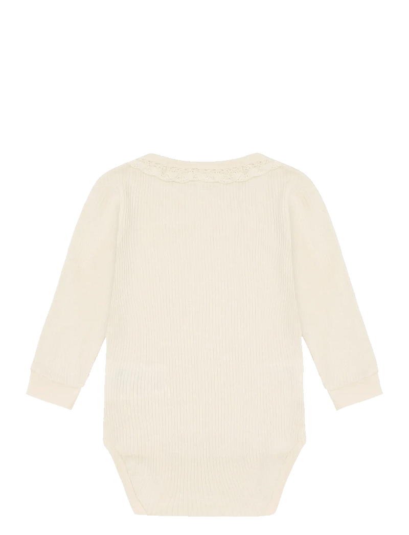 Minymo - Body LS Rib - långärmade - white swan - 2