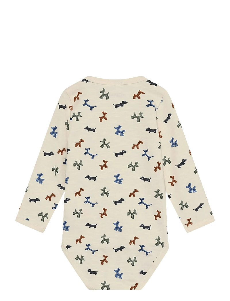 Minymo - Body LS AOP - langærmede heldragter - white swan - 2