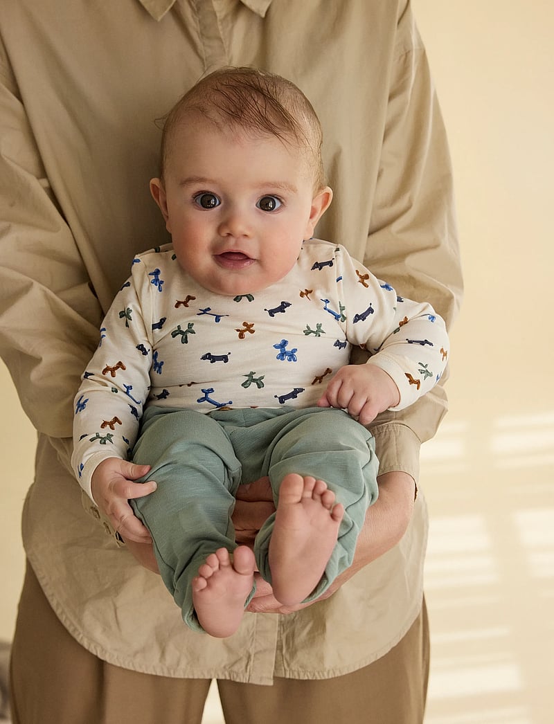 Minymo - Body LS AOP - langærmede heldragter - white swan - 0