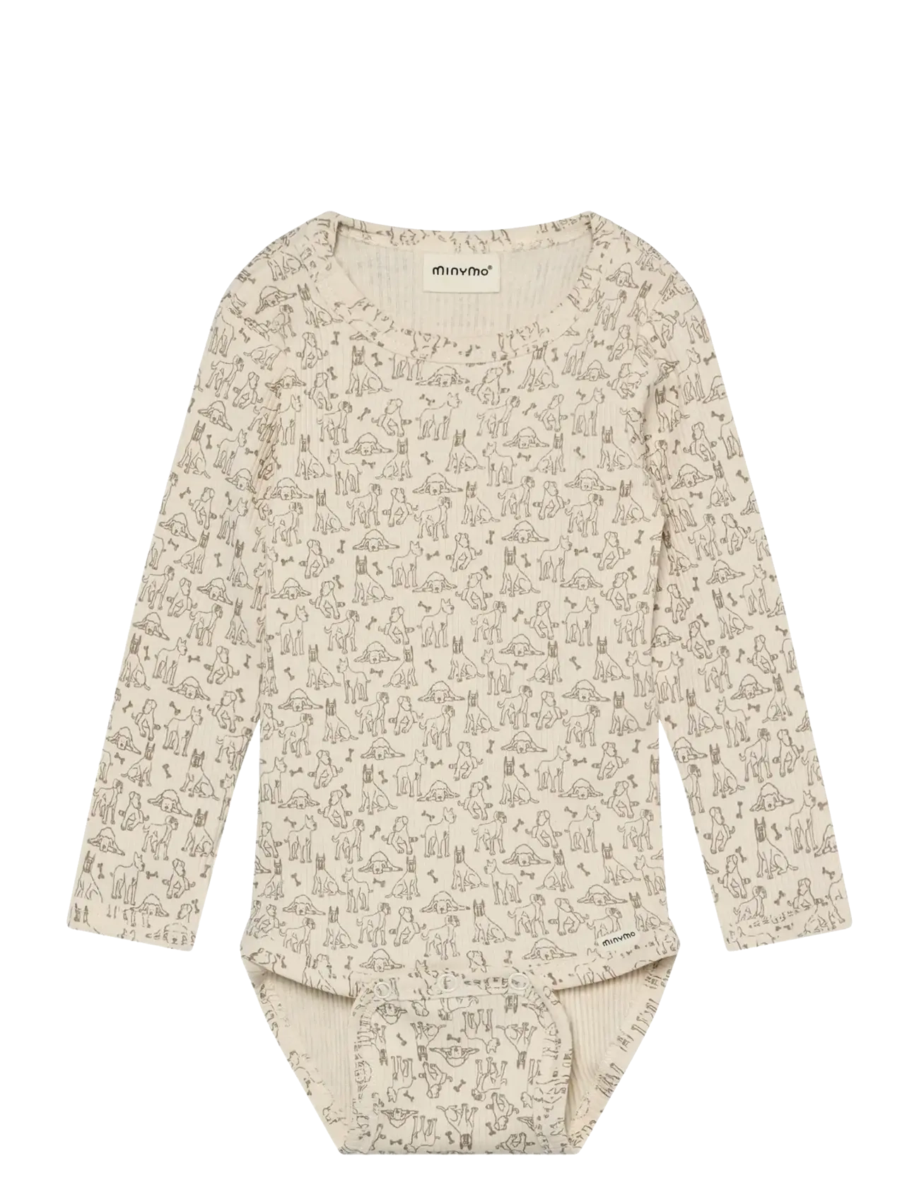 Minymo Body LS AOP Rib - Minymo - WHITE SWAN / cream