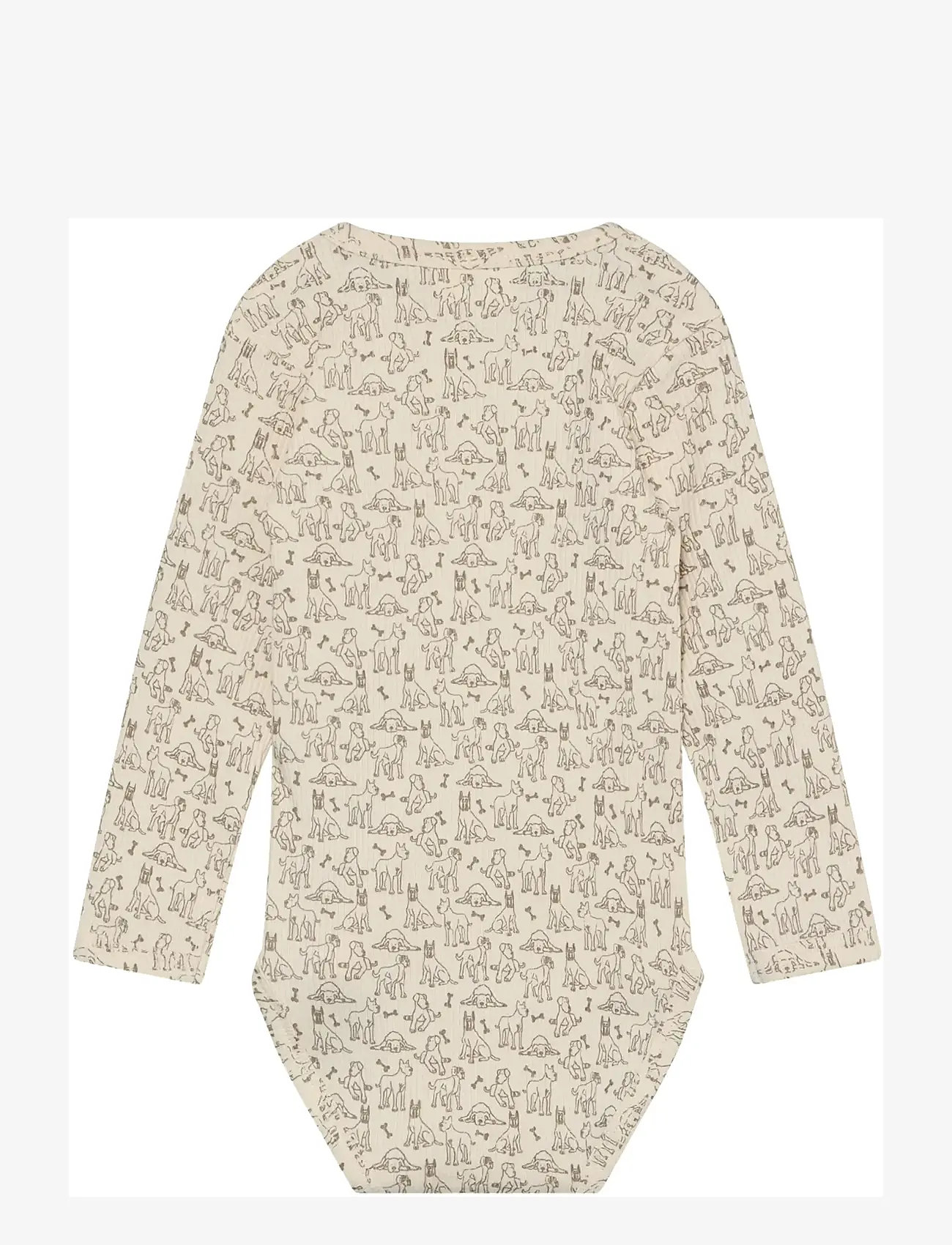 Minymo - Body LS AOP Rib - langærmede - white swan - 2