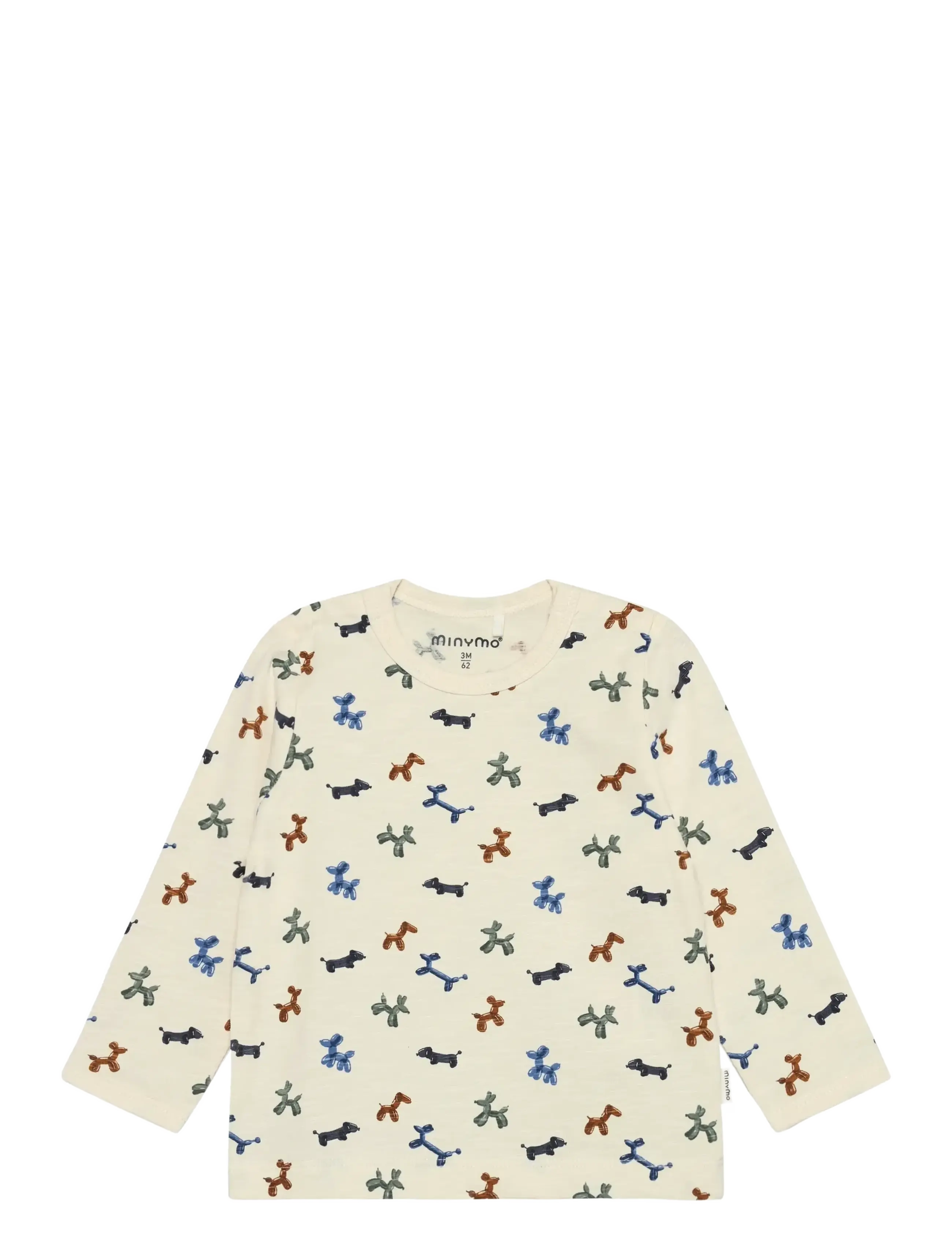 Minymo T-Shirt Ls Aop, 80, Cream, T-Shirts > Langærmede T-shirts, Børn