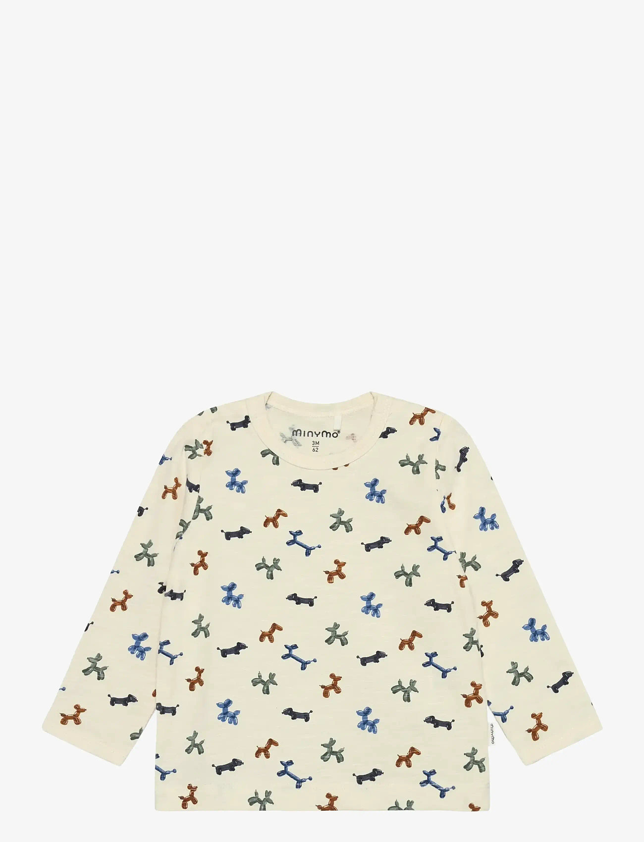 Minymo - T-shirt LS AOP - white swan - 0