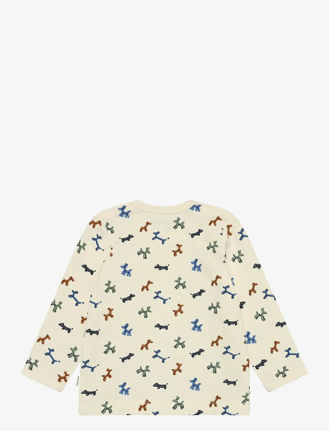Minymo - T-shirt LS AOP - white swan - 1