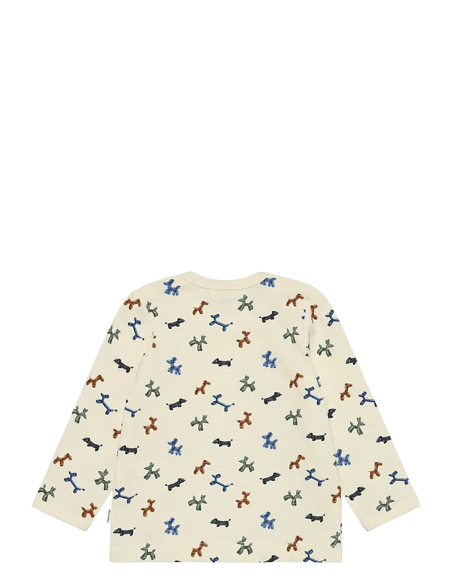 Minymo - T-shirt LS AOP - langärmelig - white swan - 1