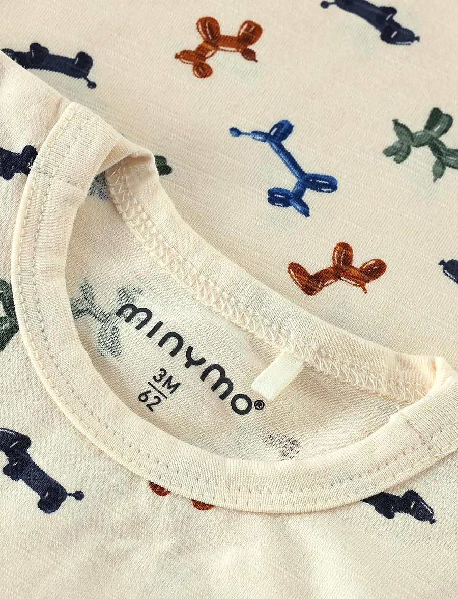 Minymo - T-shirt LS AOP - langärmelig - white swan - 2