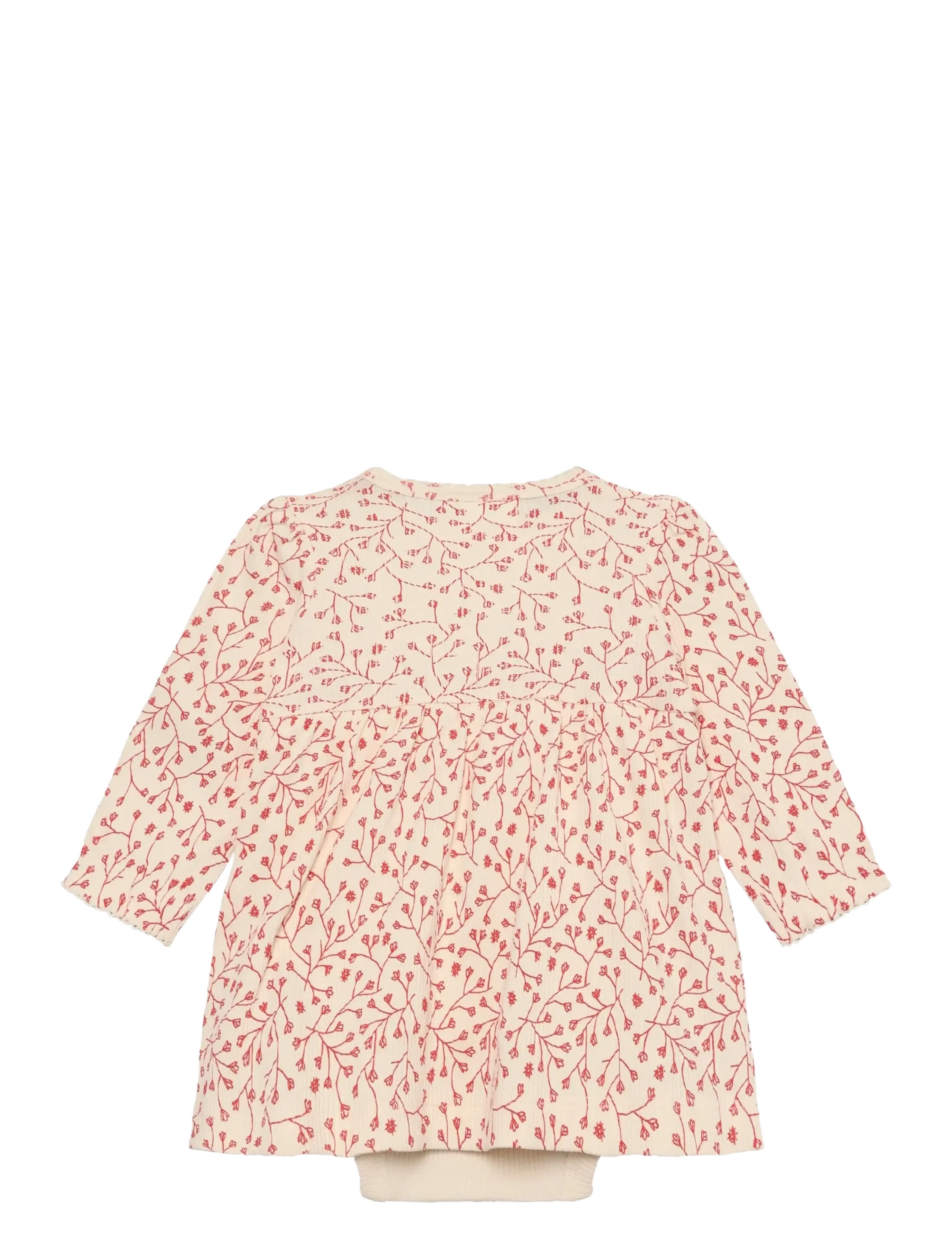 Minymo - Body Dress LS AOP Rib - langärmelig - white swan - 1