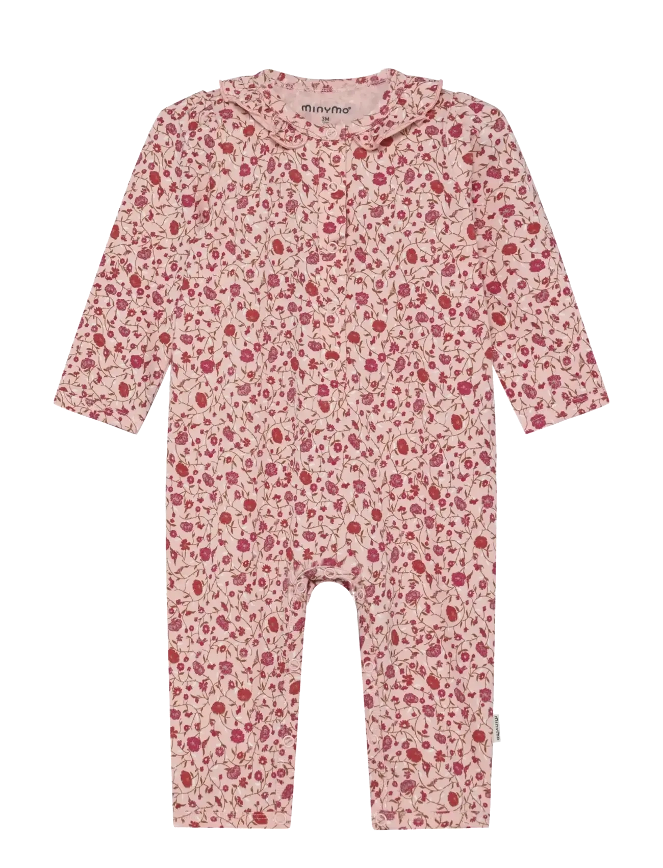 Minymo Suit Ls Aop, 68, Pink, Bodysuits > Langærmede Bodysuits, Børn
