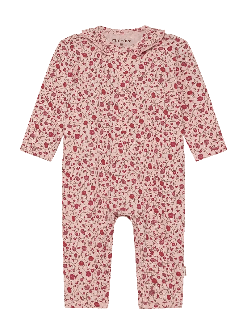 Minymo - Suit LS AOP - long-sleeved - peach whip - 0