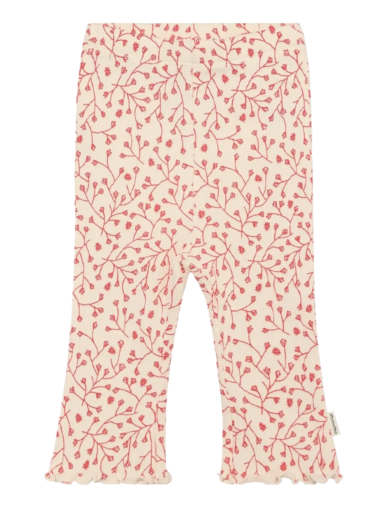 Minymo Leggings Aop Rib, 68, Unterteile, Creme - Leggings, Kinder