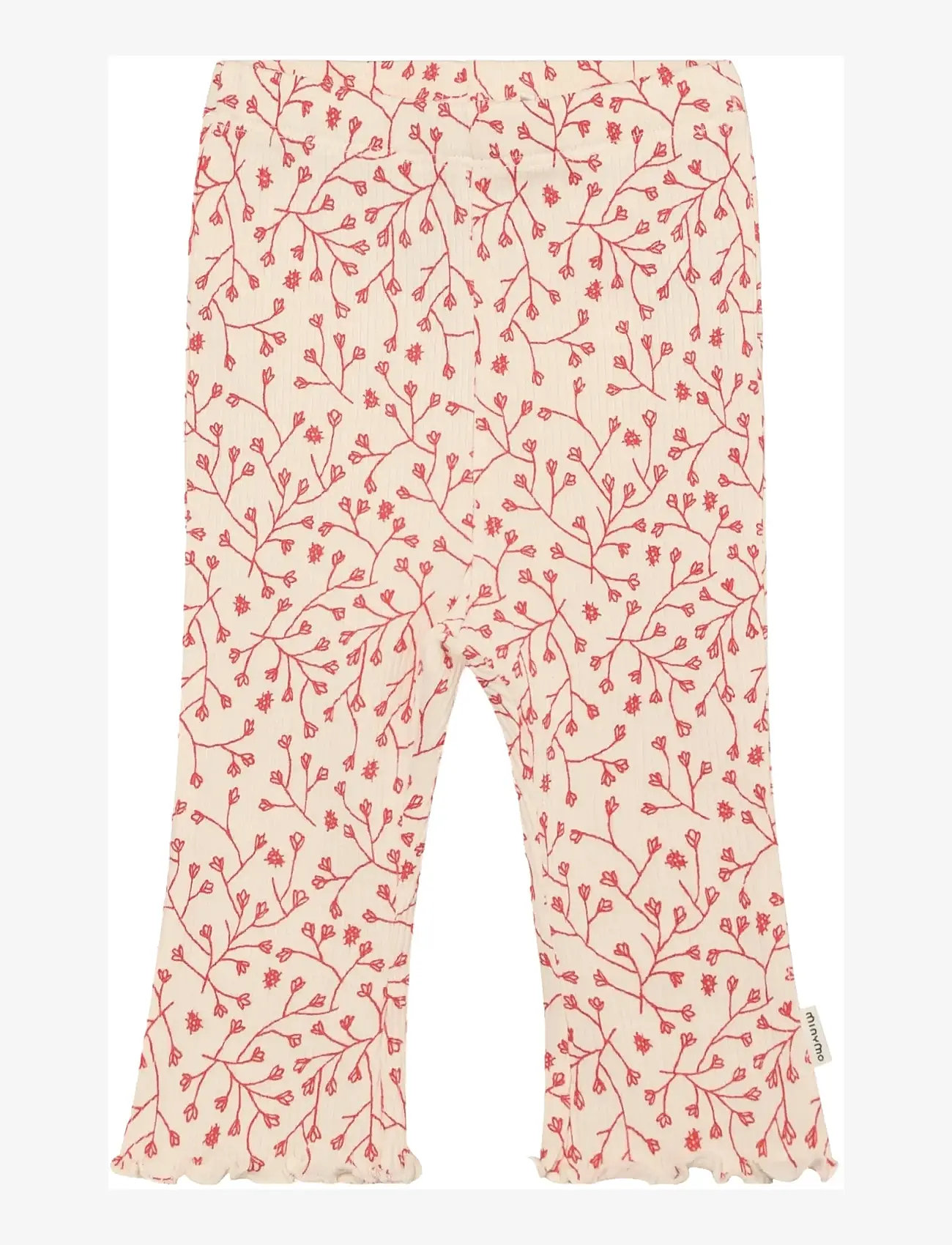 Minymo - Leggings AOP Rib - leggings - white swan - 0