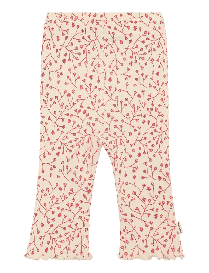 Minymo - Leggings AOP Rib - leggings - white swan - 0