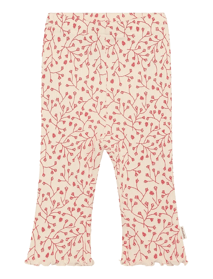 Minymo - Leggings AOP Rib - apatinės dalies apranga - white swan - 0