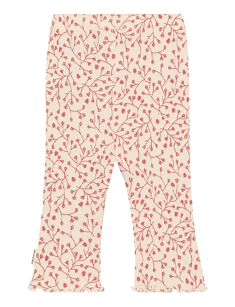 Minymo - Leggings AOP Rib - leggings - white swan - 1