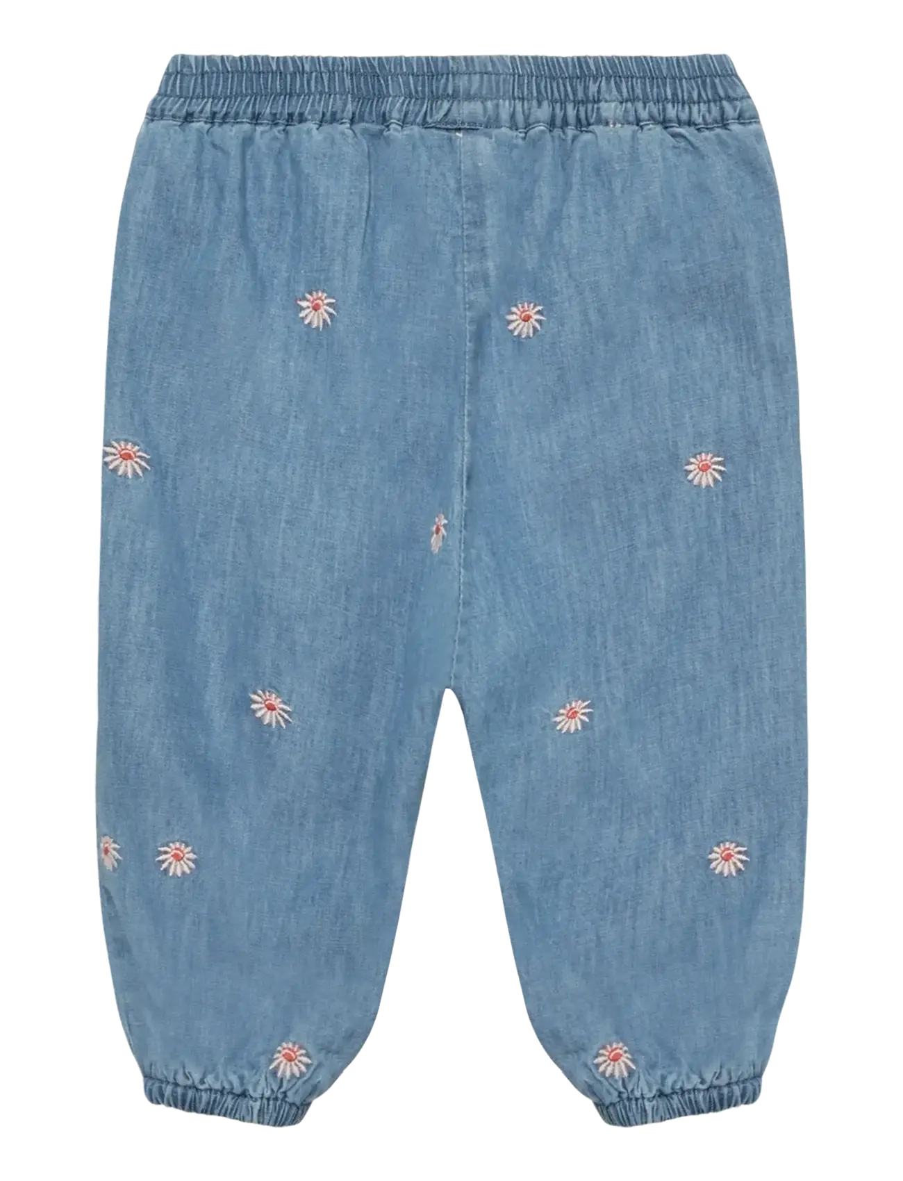 Minymo - Pants Emb. Chambray w. Lining - faded denim - 1