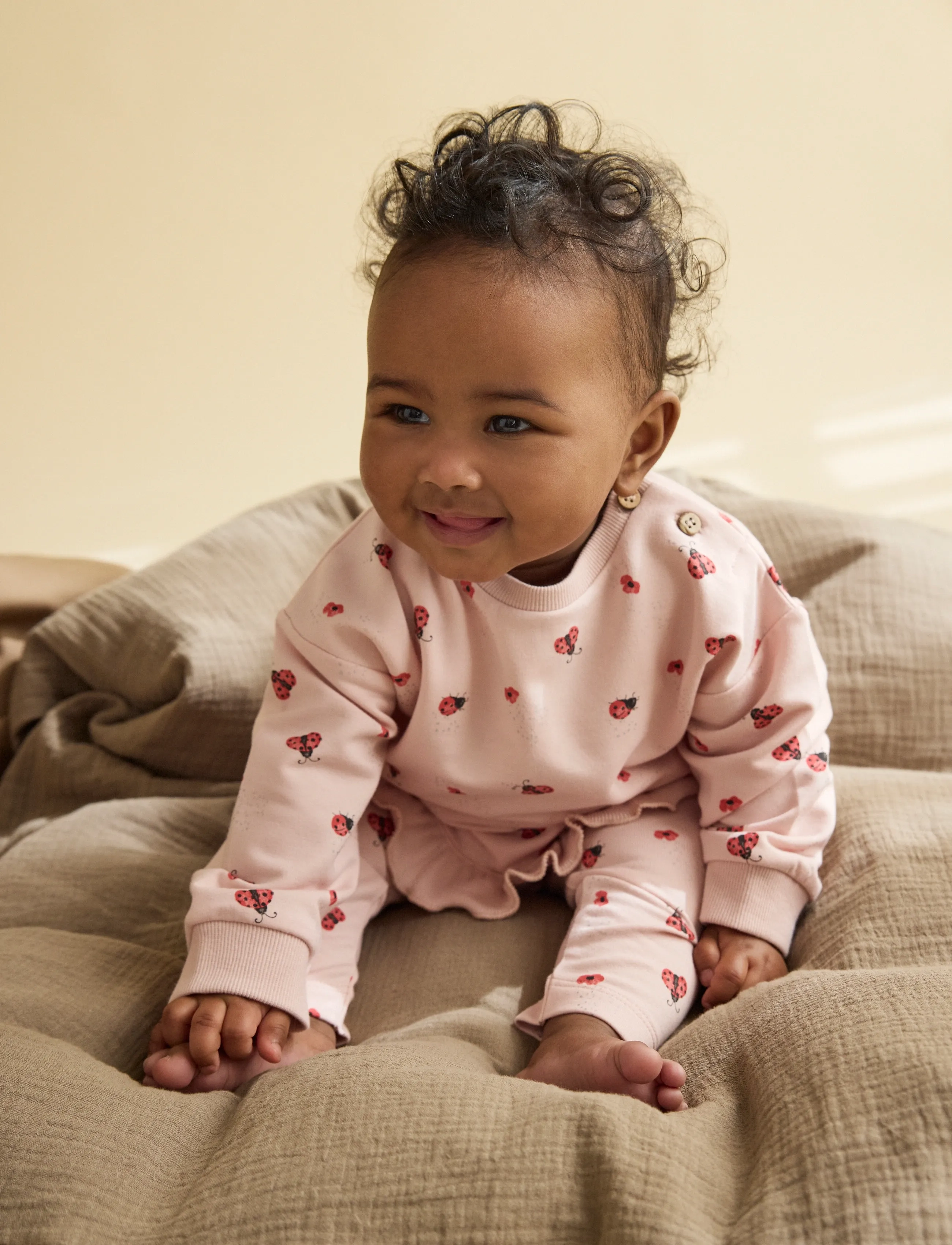 Minymo Pants AOP Sweat - Underdele - PEACH WHIP / pink/rose