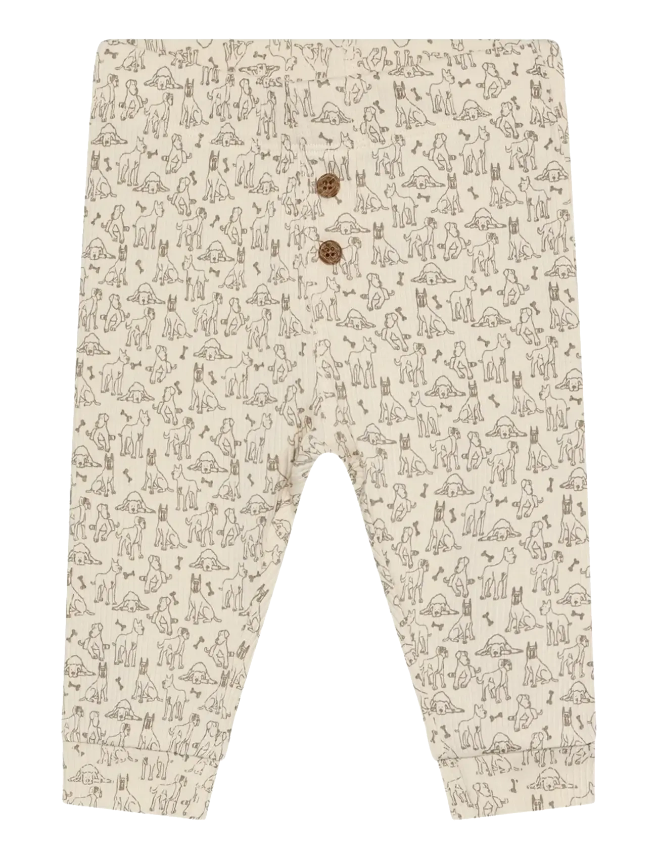 Minymo Pants AOP Rib - Kleidung - WHITE SWAN / beige