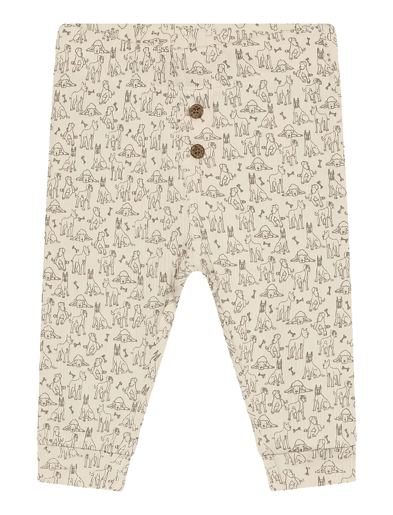 Minymo - Pants AOP Rib - leggings - white swan - 0