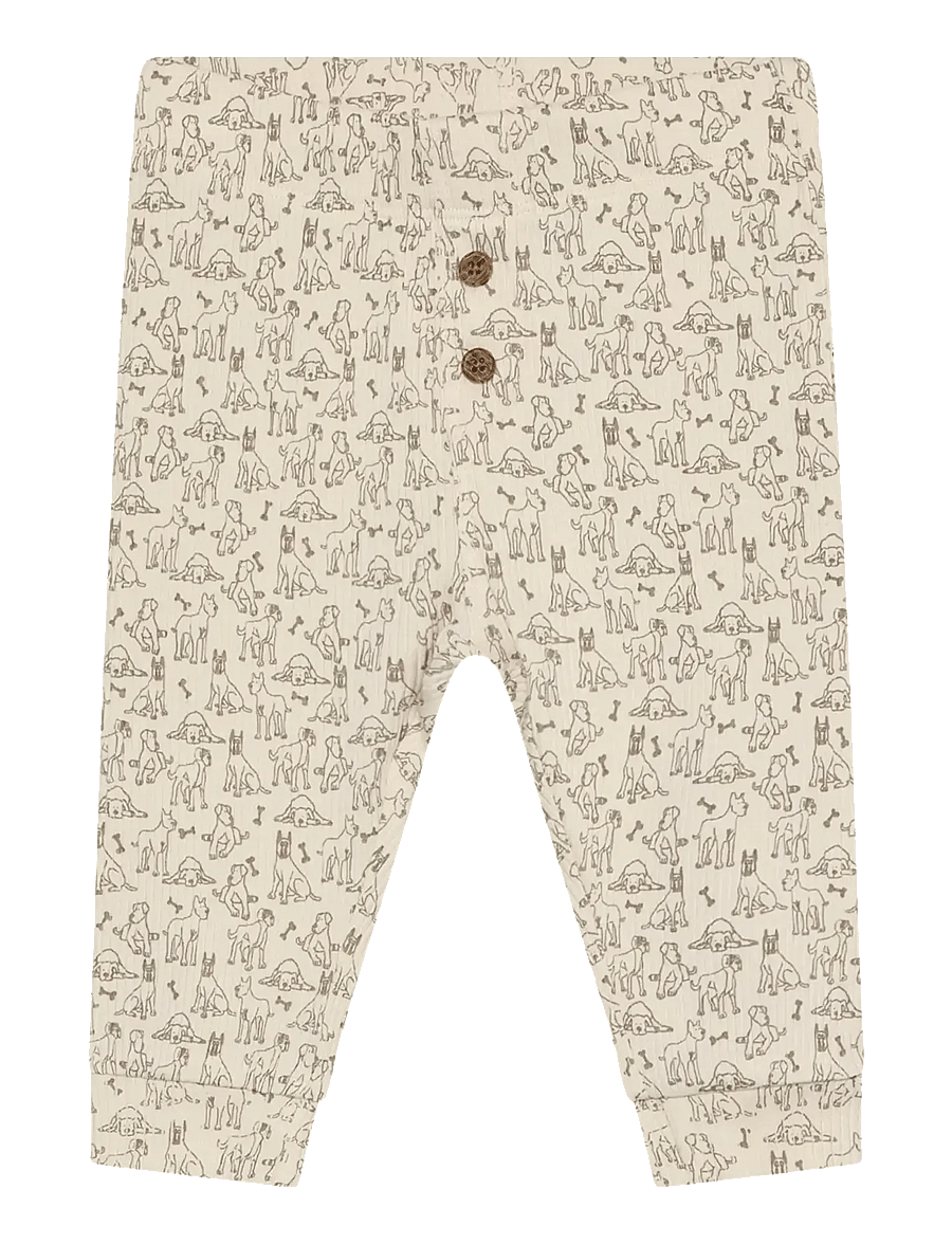 Minymo - Pants AOP Rib - leggings - white swan - 0