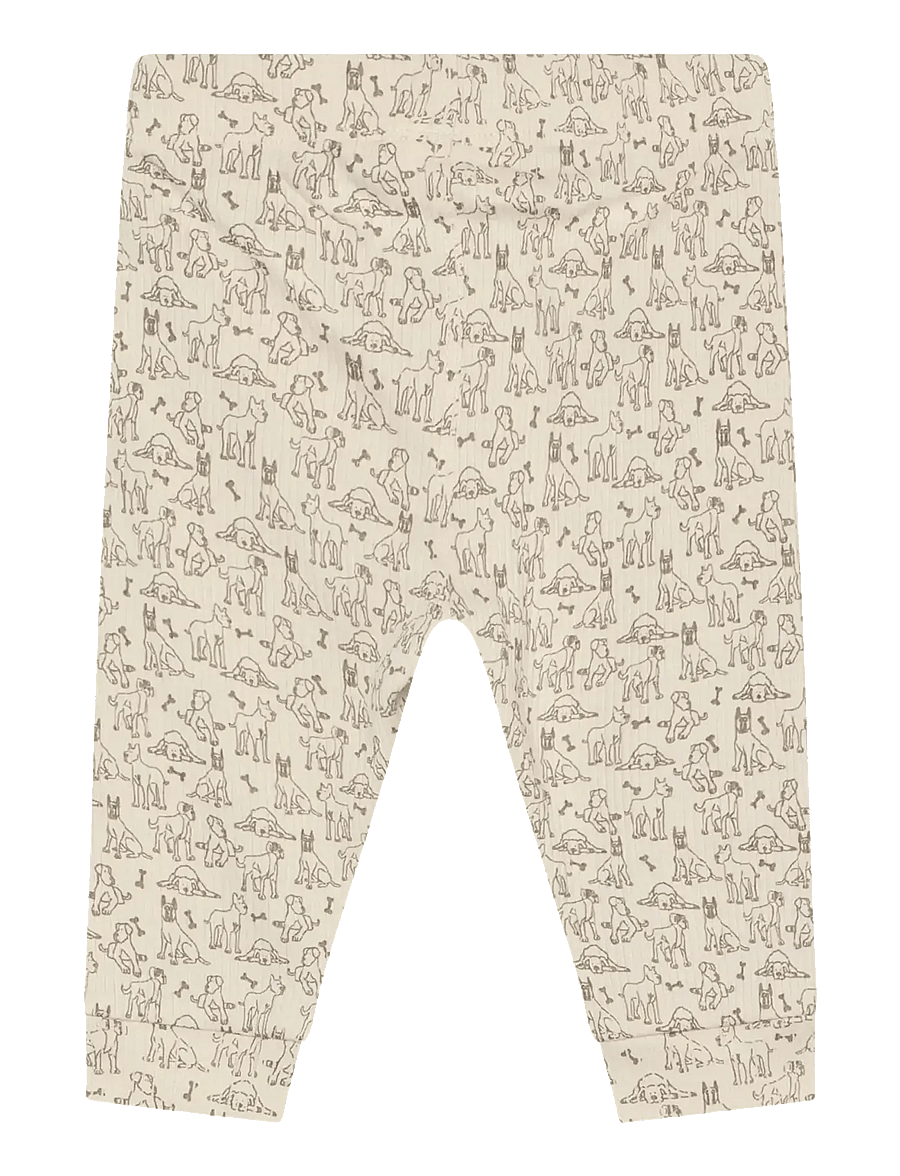 Minymo - Pants AOP Rib - leggings - white swan - 1