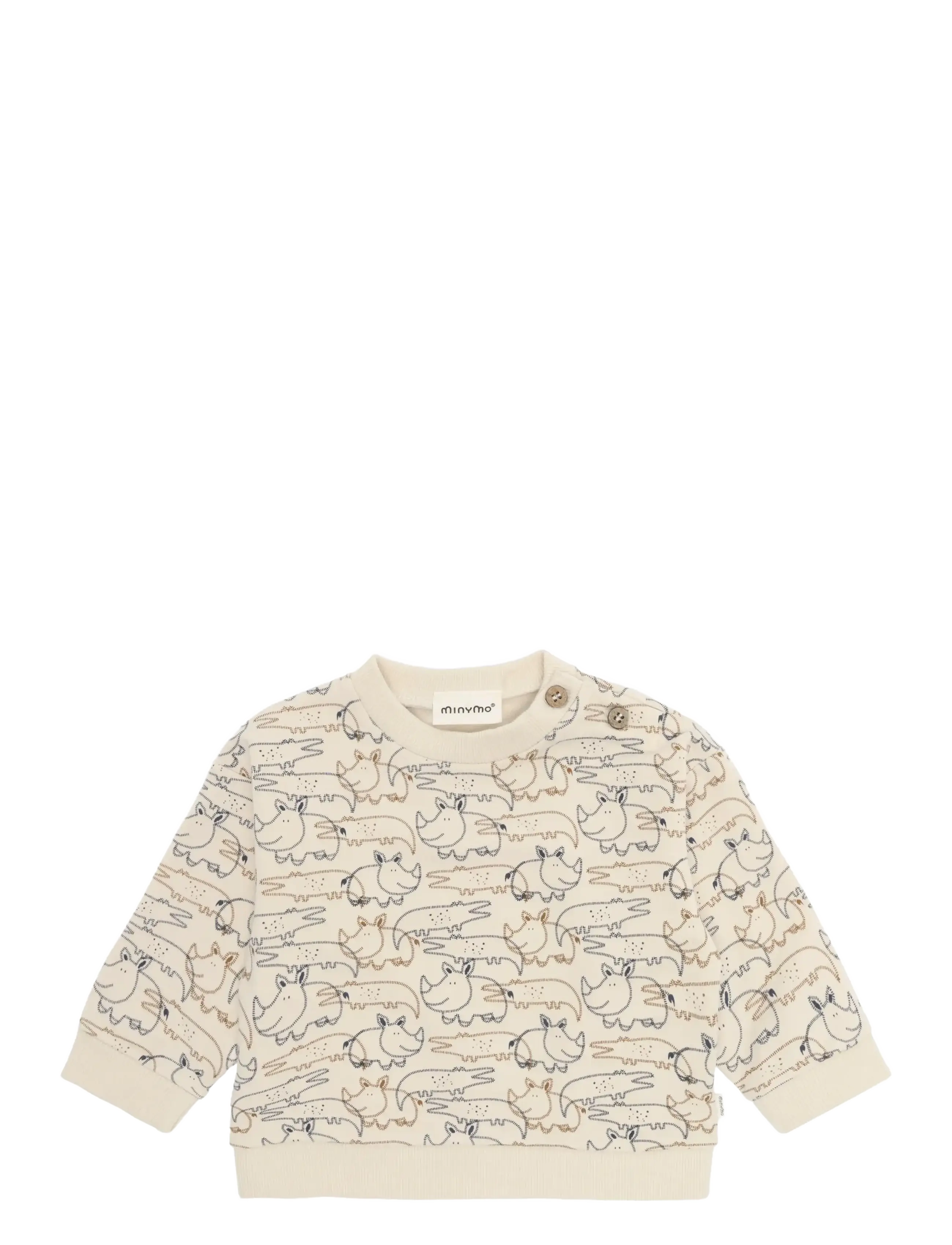 Minymo Sweatshirt Ls Aop, 68, Sweatshirts & Hoodies, Creme - Sweatshirts, Kinder