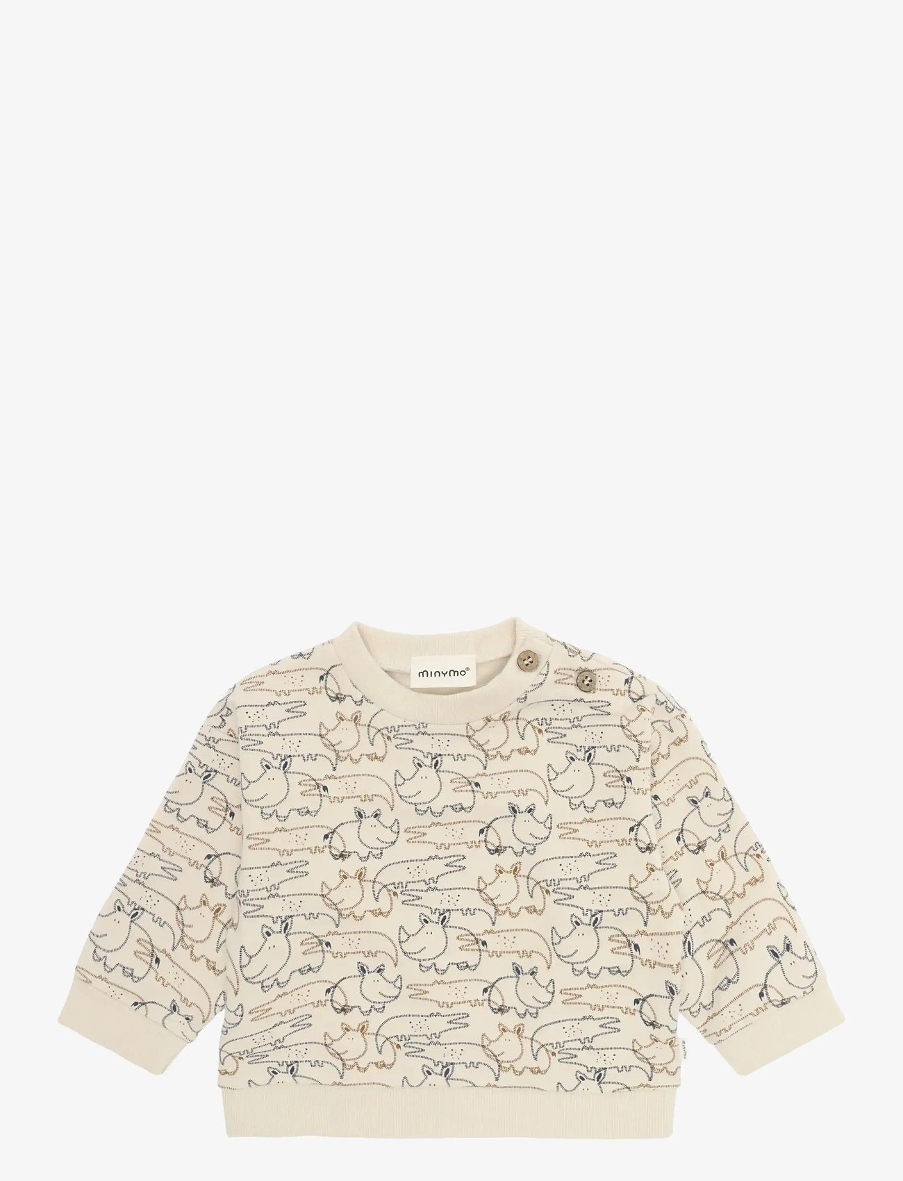 Minymo - Sweatshirt LS AOP - white swan - 0