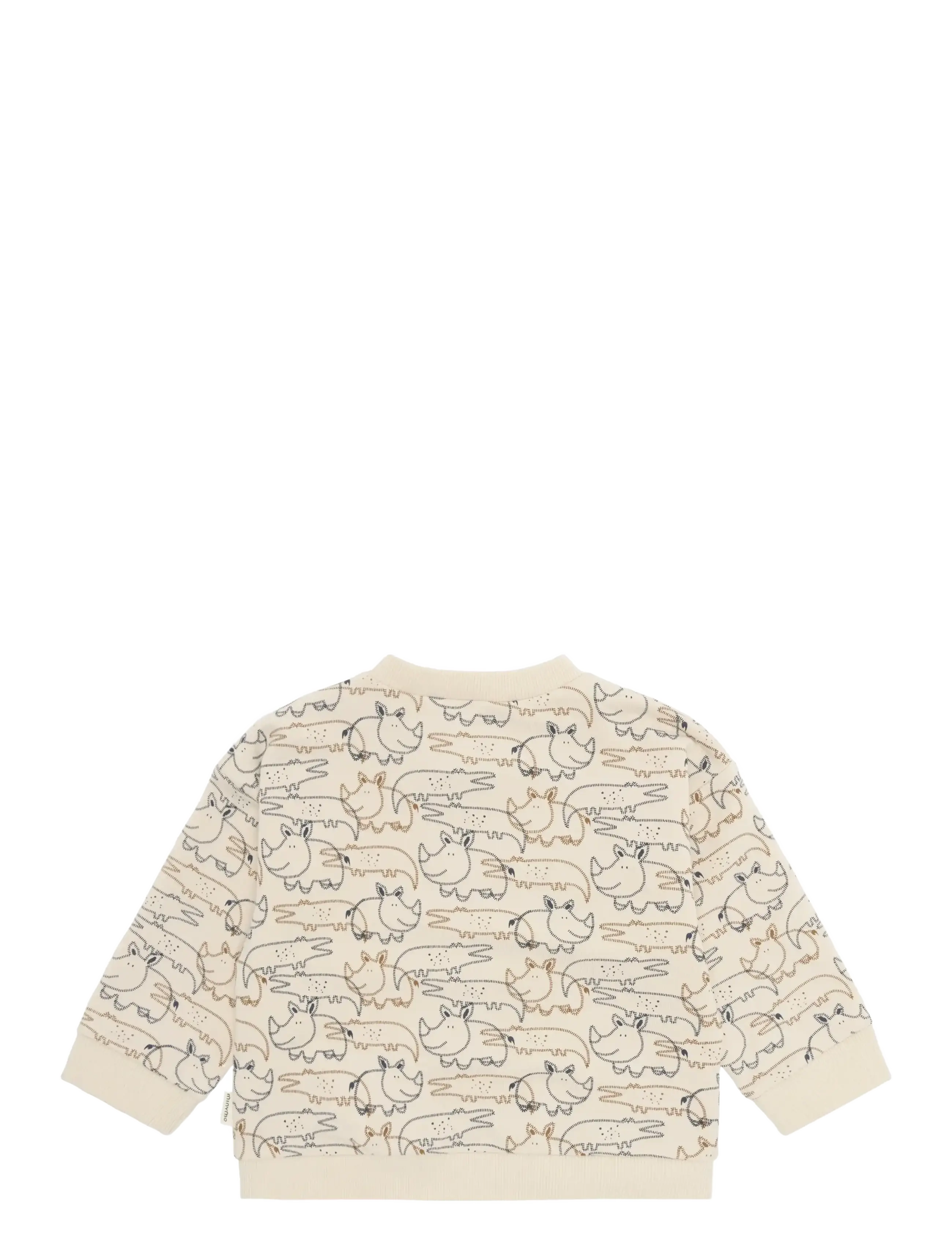 Minymo - Sweatshirt LS AOP - sweatshirts - white swan - 1