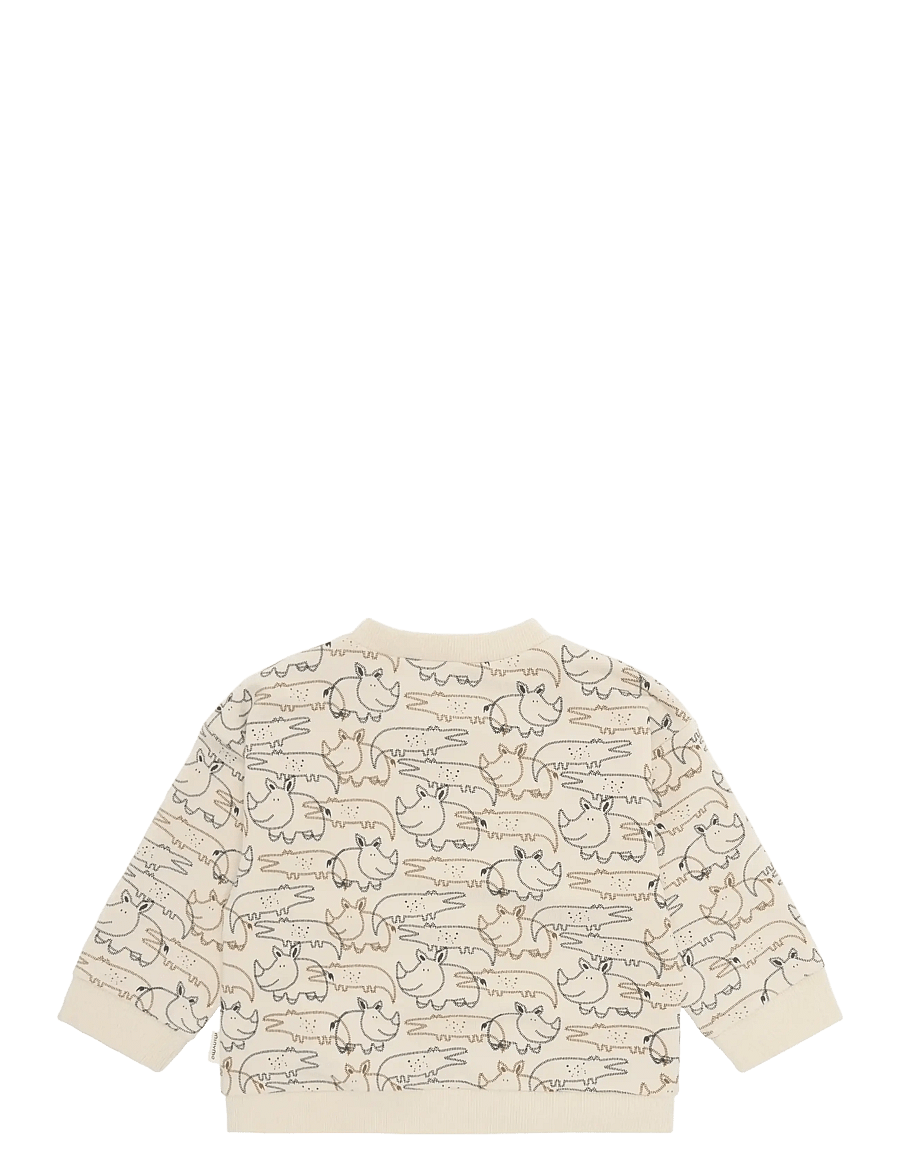 Minymo - Sweatshirt LS AOP - sweatshirts - white swan - 1